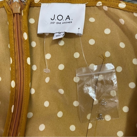 J.o.a. Yellow Polka Dots Satin Asymmetrical Dress US M - Picture 9 of 13